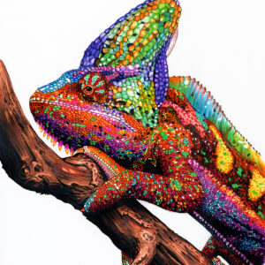 نقاشی حیوانات با مداد رنگی؛ هنرمند: Morgan Davidson