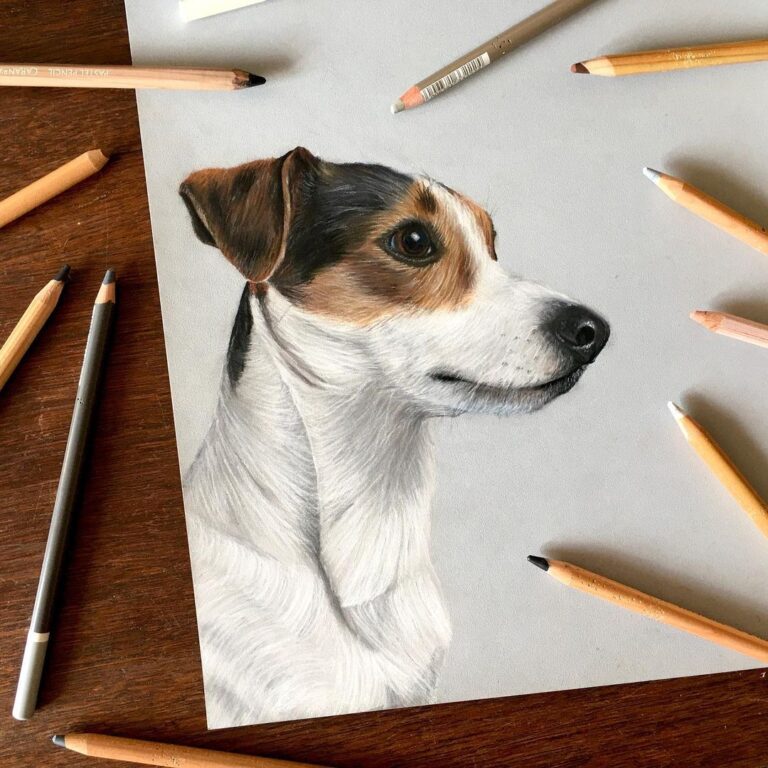 نقاشی چهره سگ